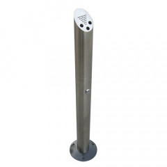 Floor Mounted Brushed Steel Cylinder Cigarette Bin