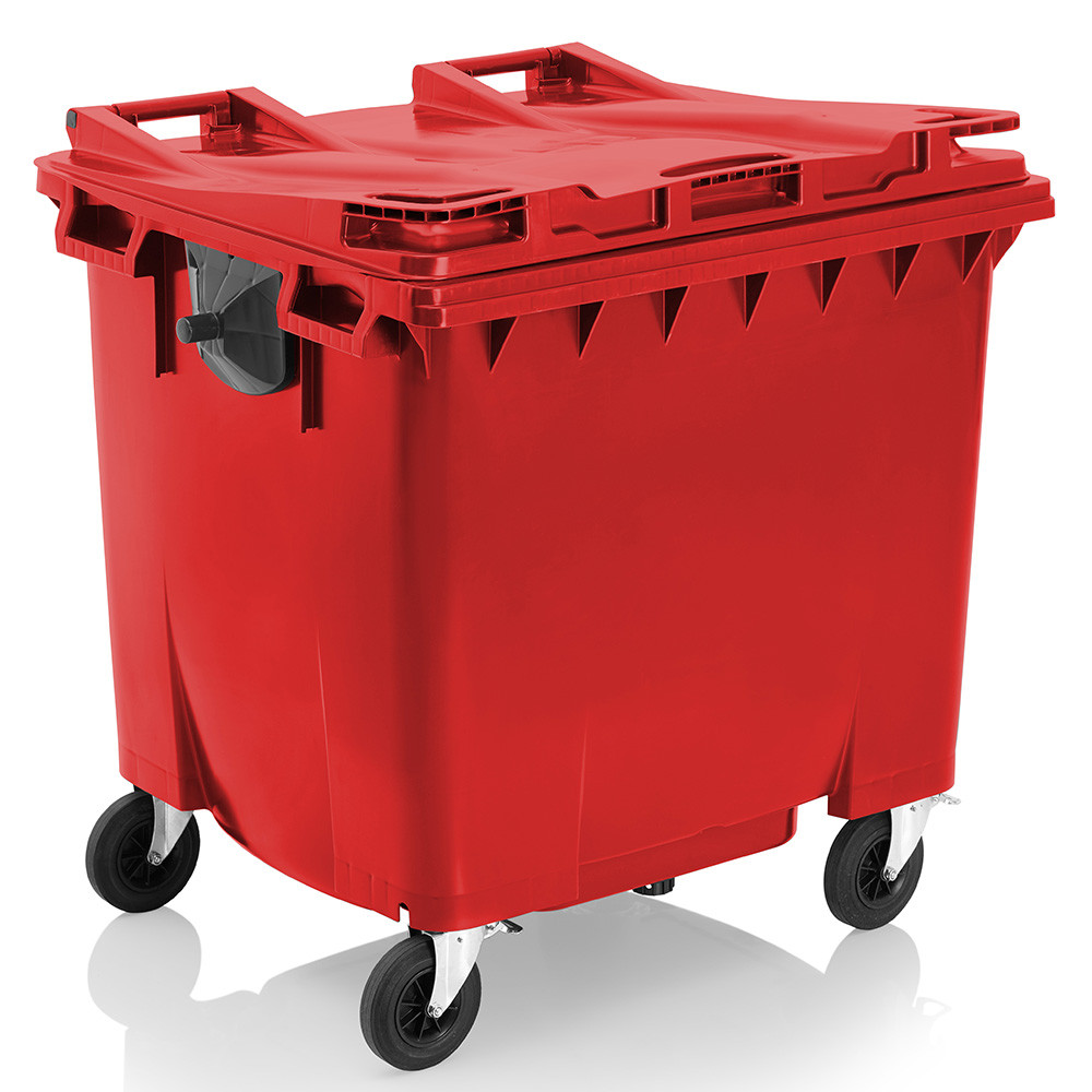 1100 Litre 4 Wheeled Bins - red