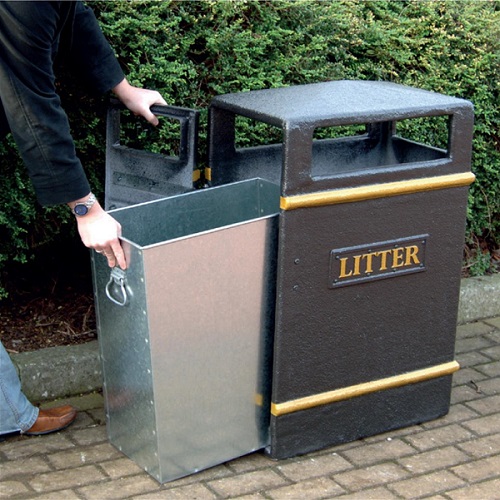 GFC Slimline Closed Top Litter Bin - 98 Litre