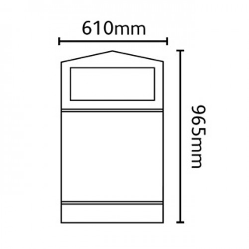 GFC Slimline Closed Top Litter Bin - 98 Litre