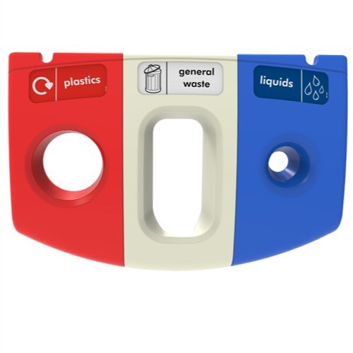 Meridian Recycling Bin with Hole, Open & Liquid Apertures - 110 Litre