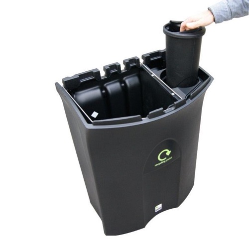 Meridian Recycling Bin with Hole, Open & Liquid Apertures - 110 Litre