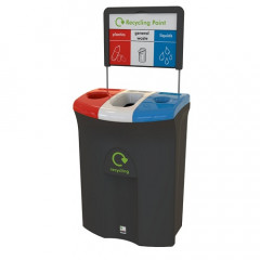 Meridian Recycling Bin with Hole, Open & Liquid Apertures - 110 Litre