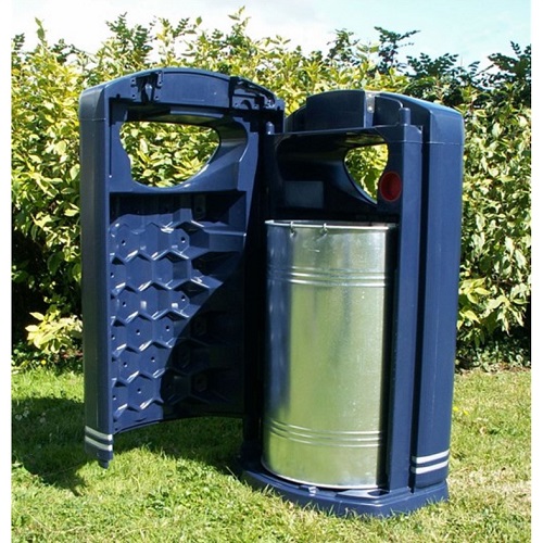 Pioneer Hooded Litter Bin - 130 Litre
