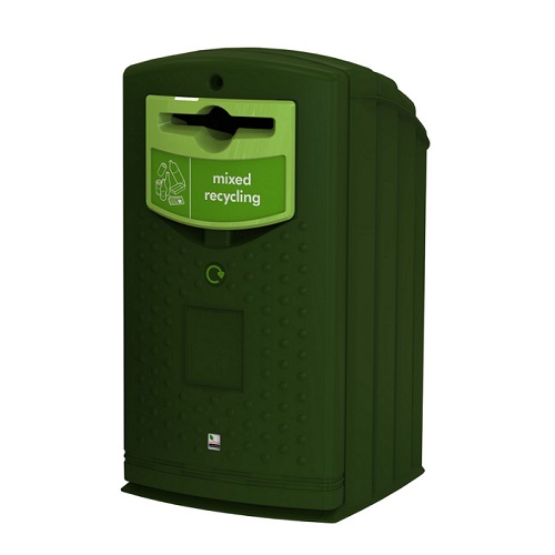 Envirobank Recycling Bin with Propellor Aperture - 240 Litre