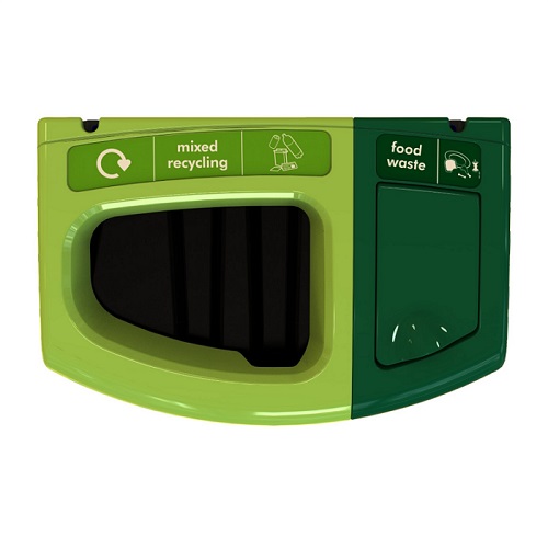 Mini Meridian Recycling Bin with Open & Lift Up Apertures - 87 Litre