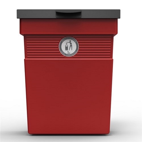 Regent Post or Wall Mountable Dog Waste Bin - 30 Litre - Red
