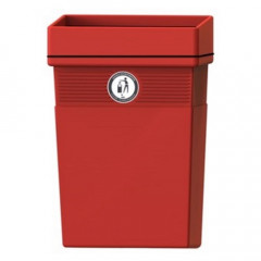Regent Post/Wall Mountable Litter Bin - 50 Litre - red
