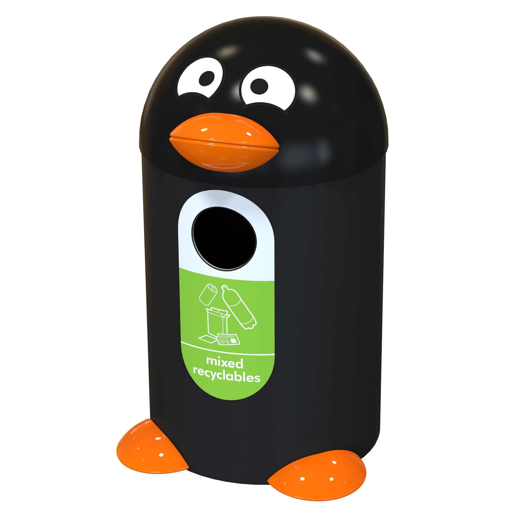 Penguin Buddy Recycling Bin - 55 Litre - mixed recyclables