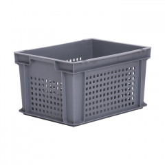 20L Euro Stacking Container - Perforated Sides & Solid Base - 400 x 300 x 220mm