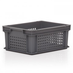 15L Euro Stacking Container - Perforated Sides & Solid Base - 400 x 300 x 170mm