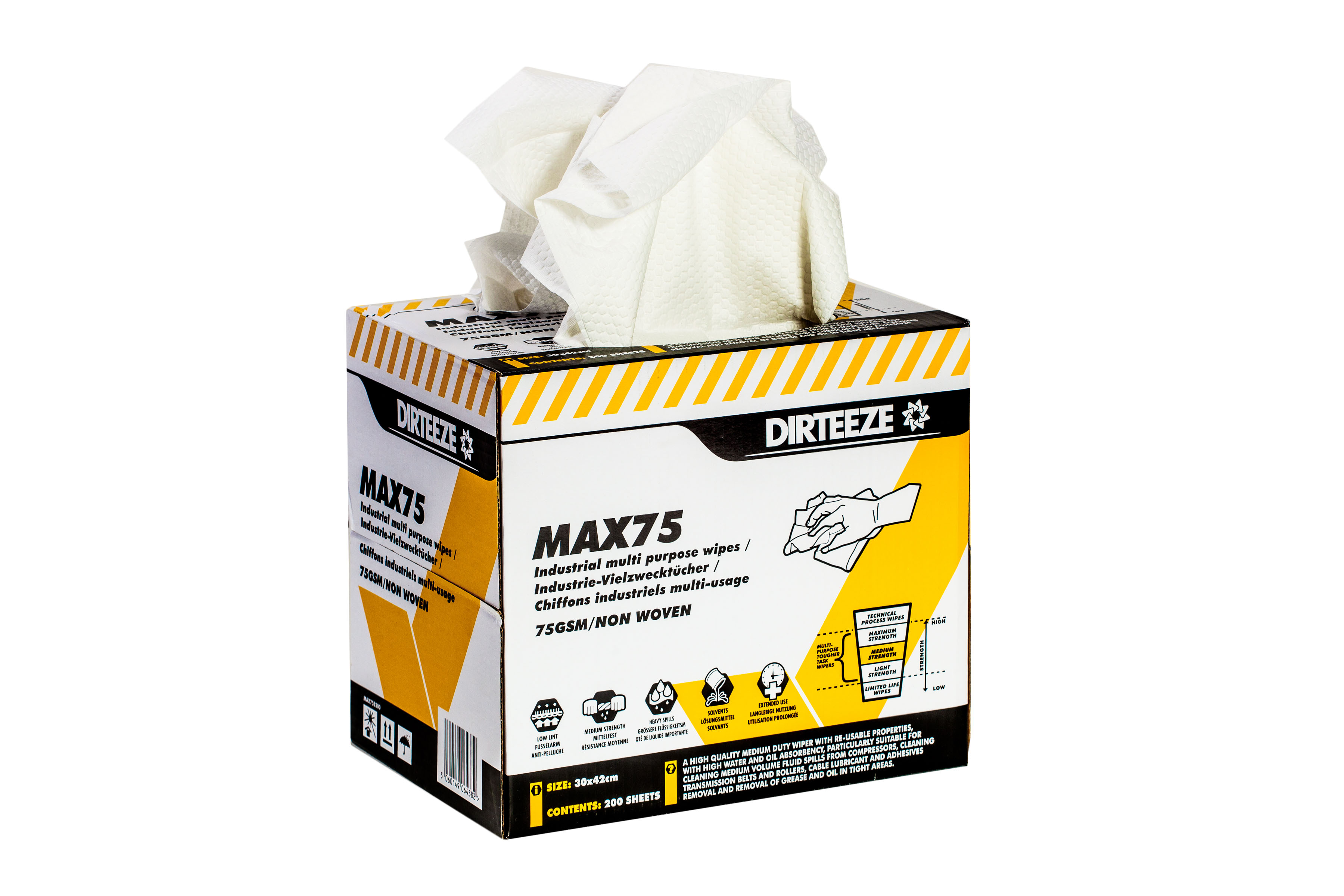 Dirteeze Max75 Industrial Multi Purpose Wipes