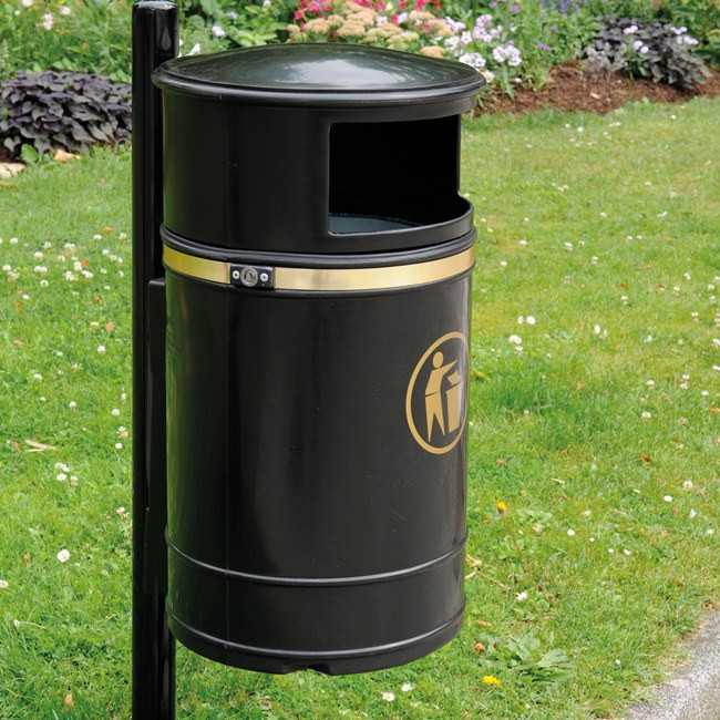 Nickleby Post Mountable Litter Bin - 40 Litre