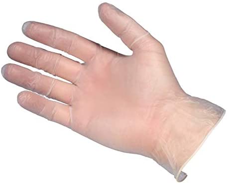 Powder-Free Clear Vinyl Disposable Gloves - Box of 100