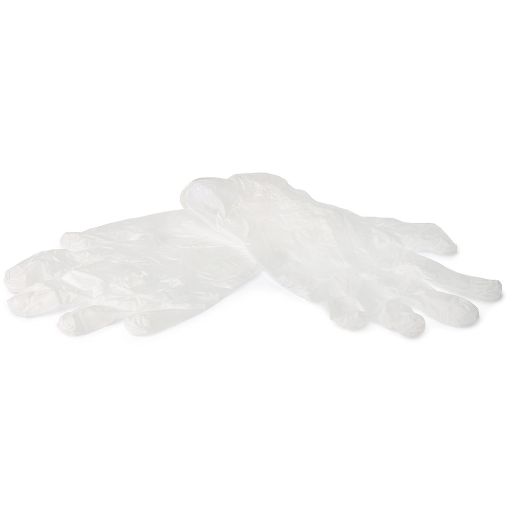 Powder-Free Clear Vinyl Disposable Gloves - Box of 100