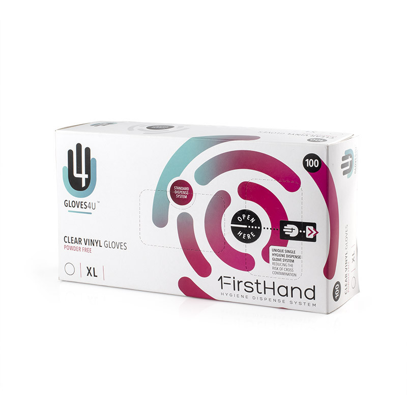 Powder-Free Clear Vinyl Disposable Gloves - x10 Boxes of 100 Gloves