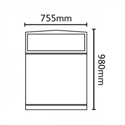 Middlesbrough Steel Litter Bin - 160 Litre