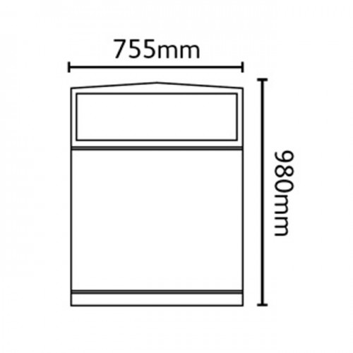 Middlesbrough Steel Litter Bin - 224 Litre