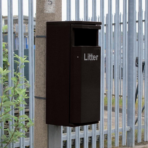 Middlesbrough Post Mountable Steel Litter Bin - 70 Litre Capacity