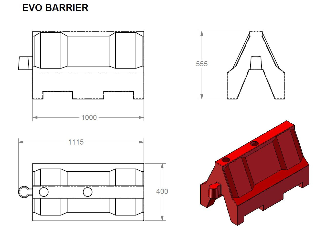 EVO80 Traffic Barrier - Pack of 11