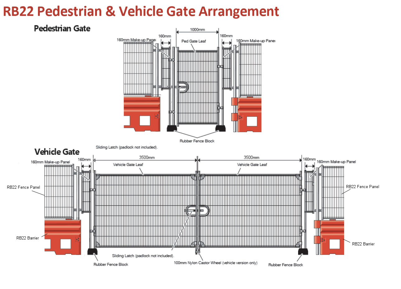 Heavy Duty Traffic Gates - Compatible with RB2000, GB2 & RB22 Barriers