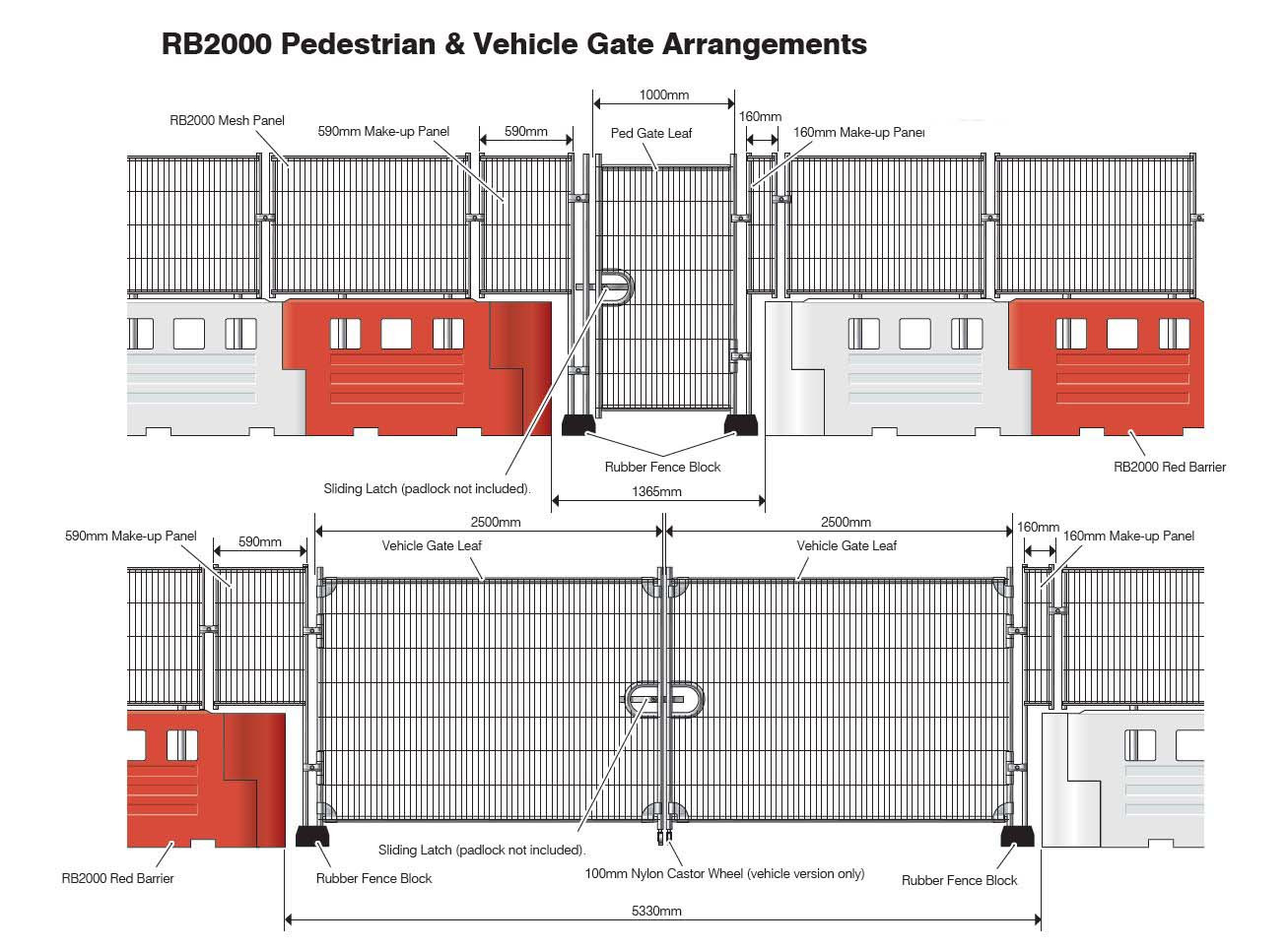 Heavy Duty Traffic Gates - Compatible with RB2000, GB2 & RB22 Barriers