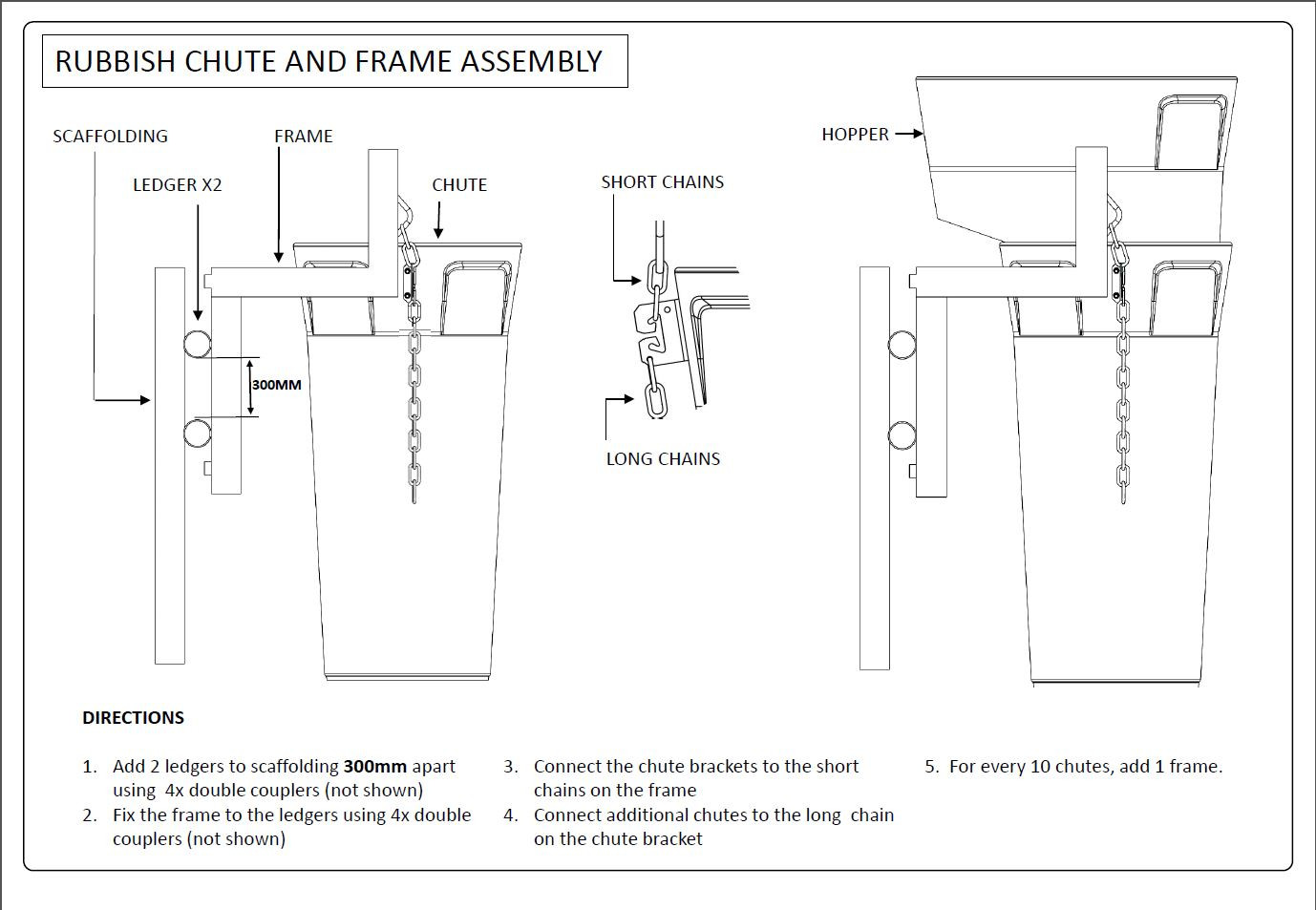 Rubbish Chute Side Entry Hopper - Compatible With 760mm Rubbish Chutes
