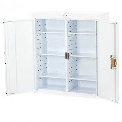 Double Door Steel Pharmacy Cabinet - 800 x 300 x 900mm