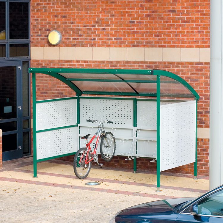 Premier Cycle Shelter - Green with back and side panels
