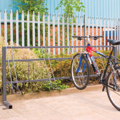 Traditional Bike Rack with bike securely placed