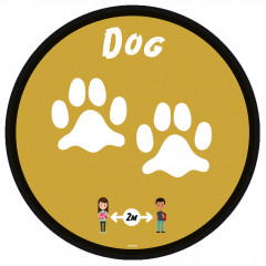 Social Distancing Dog Floor Graphic - 280mm - Multipack
