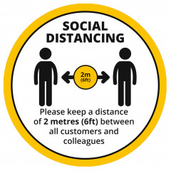 Social Distancing 2m Distance - Floor Graphic - 280mm - Multipack