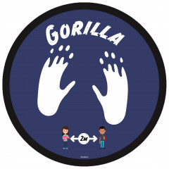 Social Distancing Gorilla Floor Graphic - 280mm - Multipack