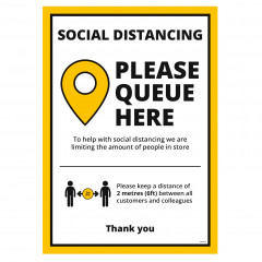 Retail & Commercial Please Queue Here A2 Poster Retail & Commercial - Multipack