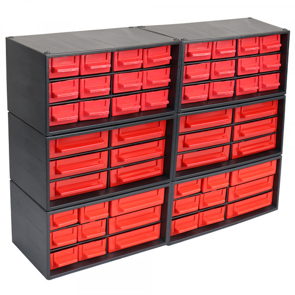 Set Of 6 Plastic Stackable Storage Drawers - Kingfisher Direct Ltd