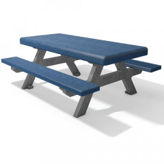 100% Recycled Plastic Forio Children’s Picnic Bench - Grey - Blue
