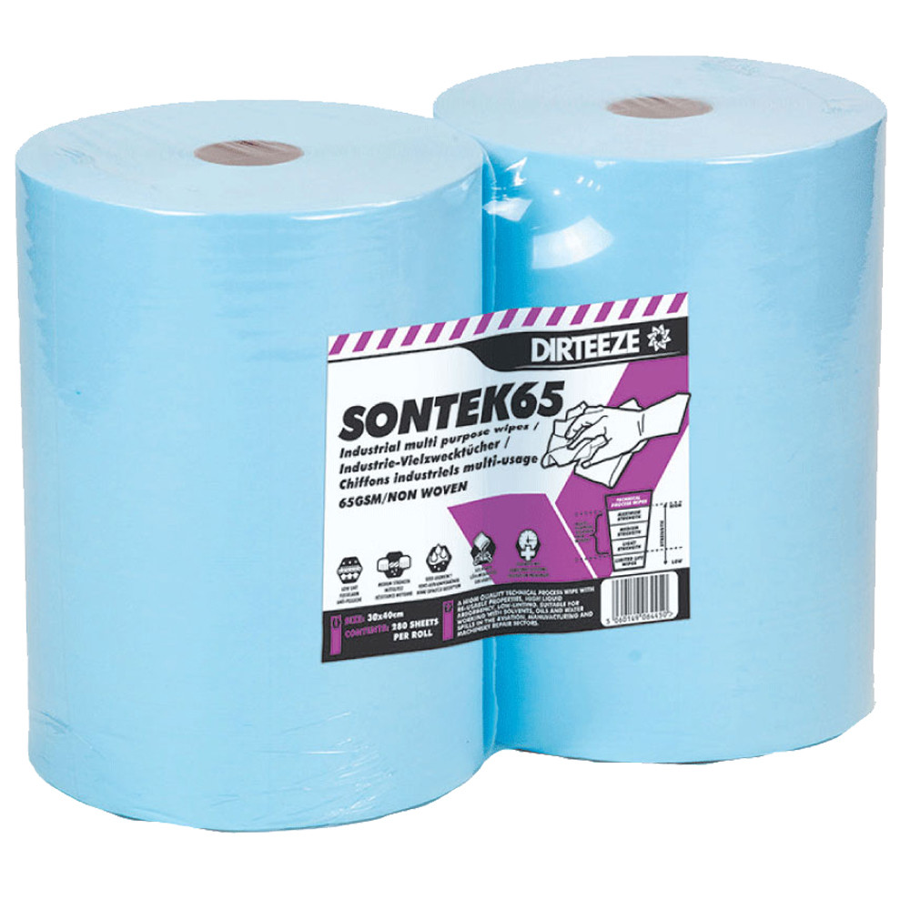 Dirteeze Sontek 65 Low Lint Technical Wipes Twin-pack