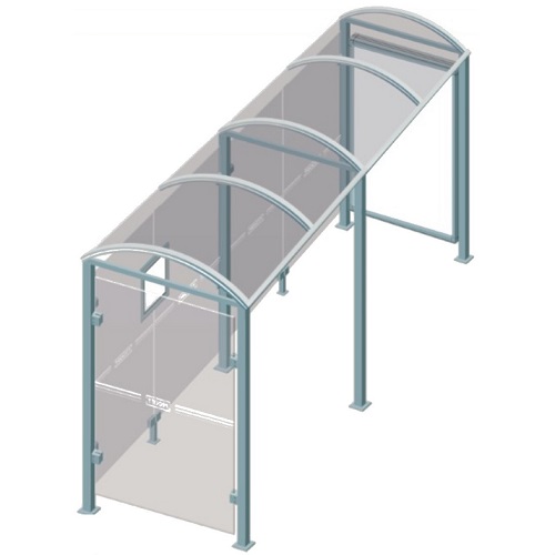 Lerins Square Post Bus Shelter with Poster Case