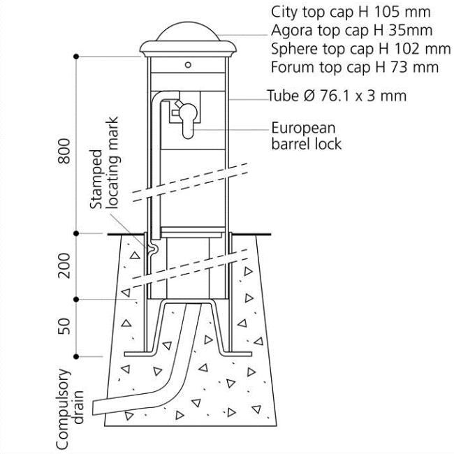 Primablock Removable Steel Bollard