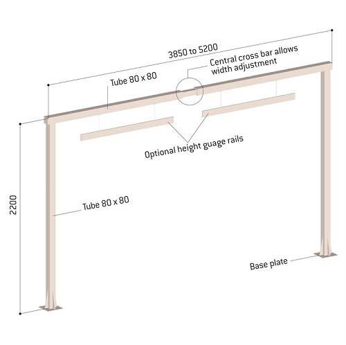 Adjustable Width Height Restrictor - 3850 to 5200mm