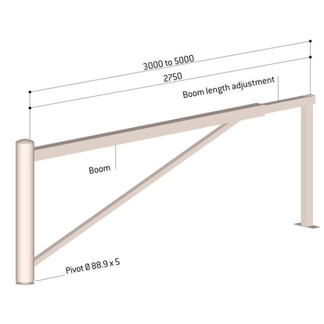 Adjustable Universal Swivel Barrier - 3000 to 5000mm