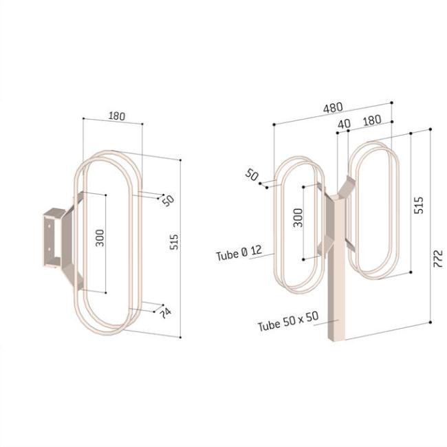 Fixed Wall Mountable Cycle Rack