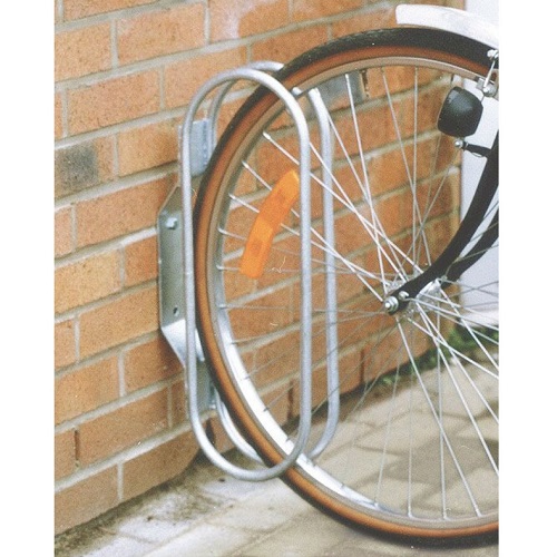 Fixed Wall Mountable Cycle Rack With Wheel Locked