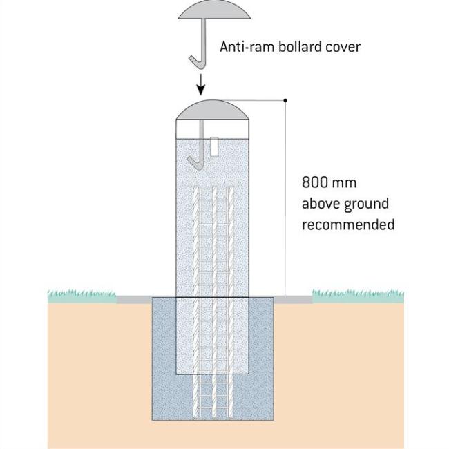Anti-Ram Raid Steel Bollard