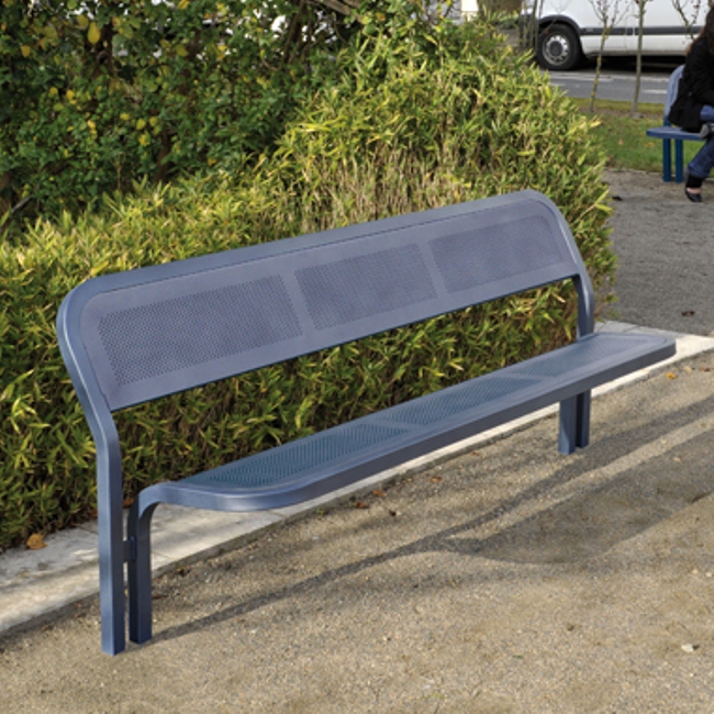 Conviviale Steel Bench with Backrest