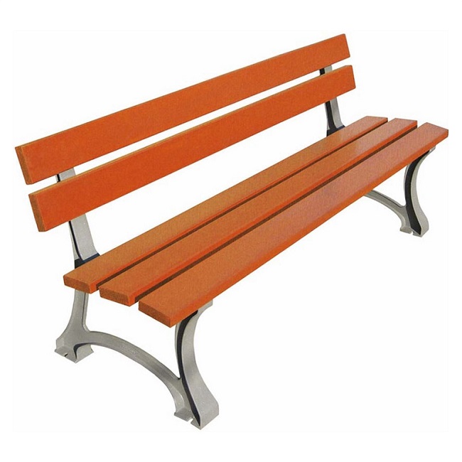 Outdoor Cast Steel and Oak Bench