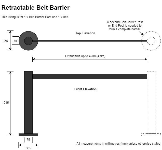 SafetyPro 300 Portable Retractable Belt Barrier - 4.9m Belt