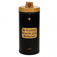 Battery Recycling Bin with 'Be Positive' Graphics - 52 Litre