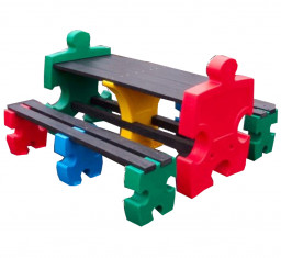 Jigsaw Table & Bench Set - 8 Seater