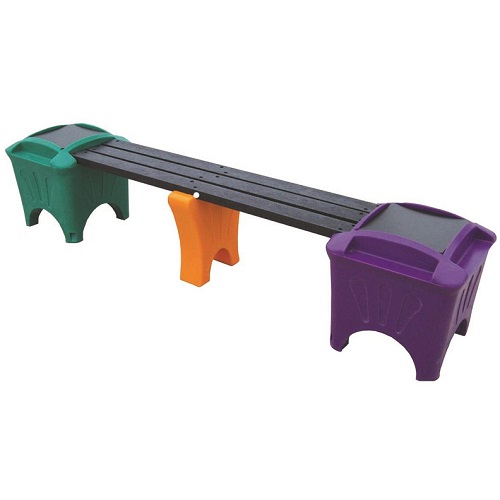 Modular Seating - Single Bench - green, orange and purple